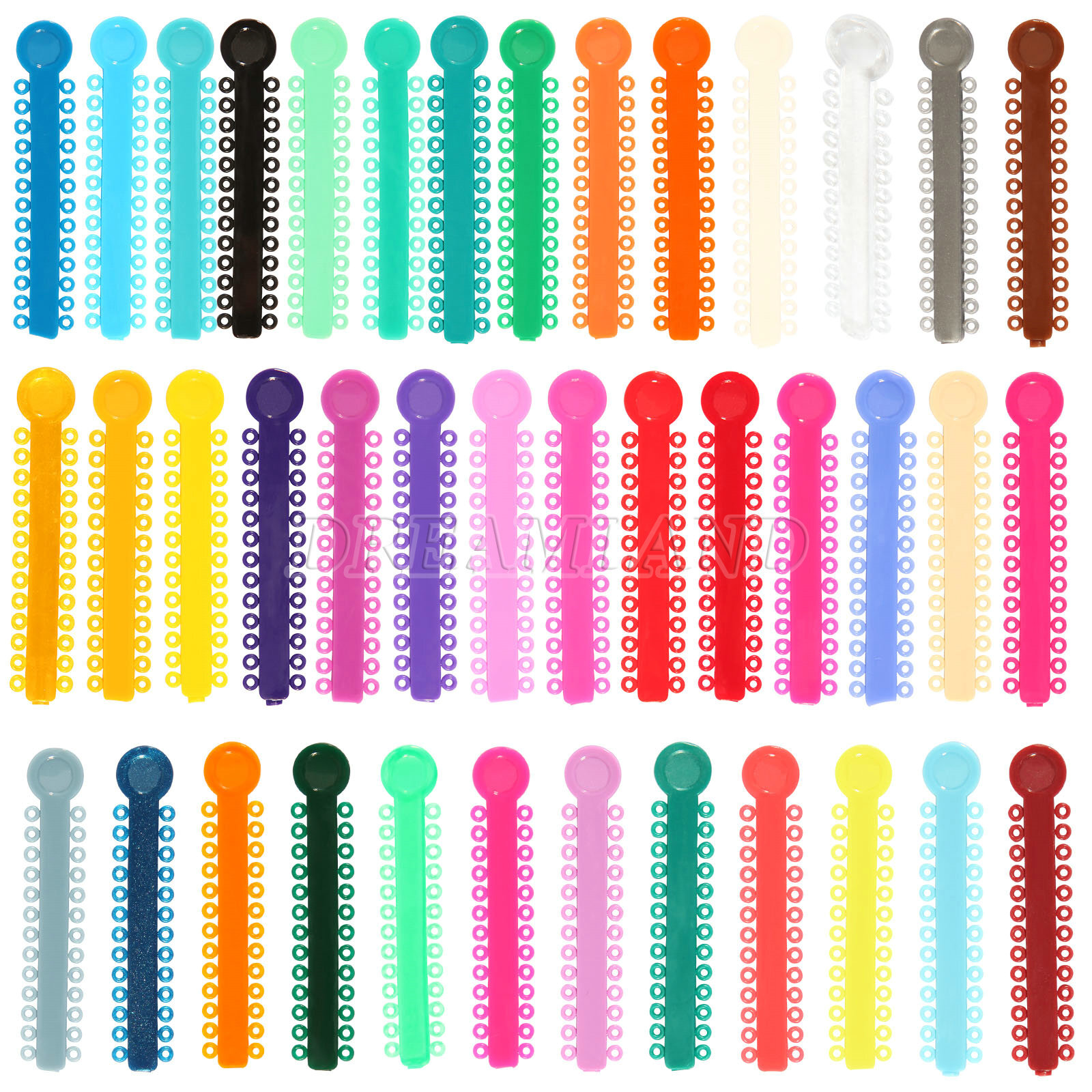 1040Pcs/Bag Dental Orthodontics Ring Elastic Latex Bands Ligature Ties 43 Colors