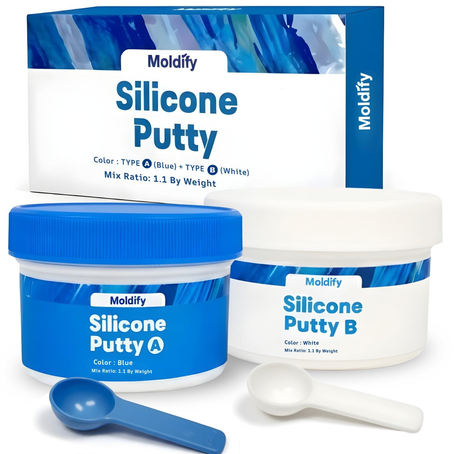 Silicone Putty Fast Set, (250Ml Part a + 250Ml Part B) | 40-Second Work Time | 2