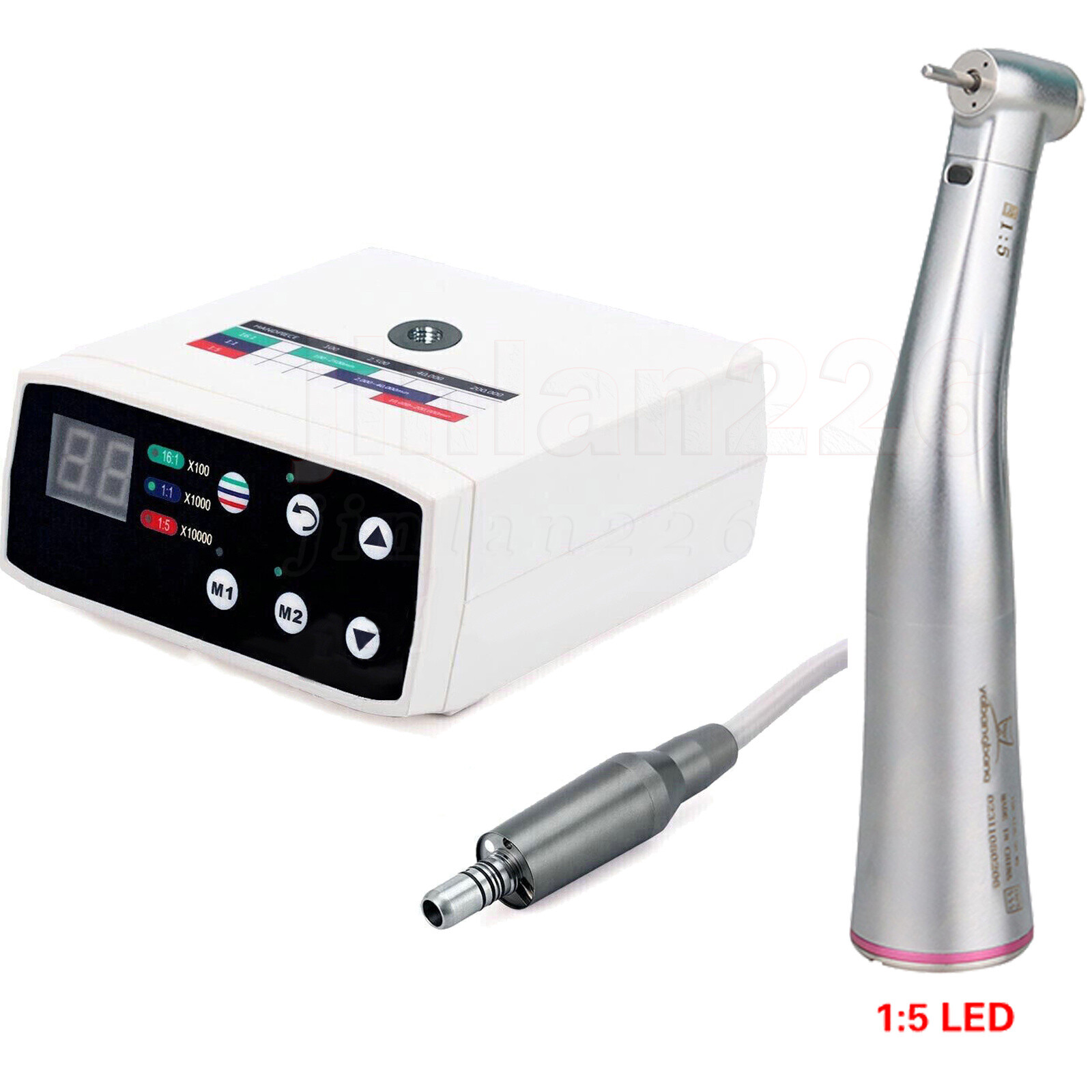 Woodpecker Style Dental Electric Motor Brushless/+1:5 Contra Angle LED Handpiece
