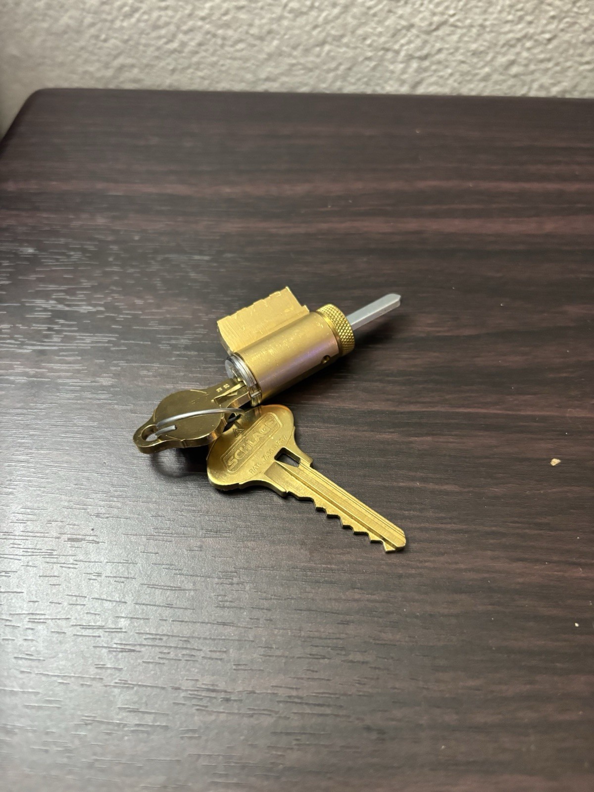 Schlage 21-020 Gold Brass Cylinder for ALX PC Series Locks, Commercial, 2 Keys
