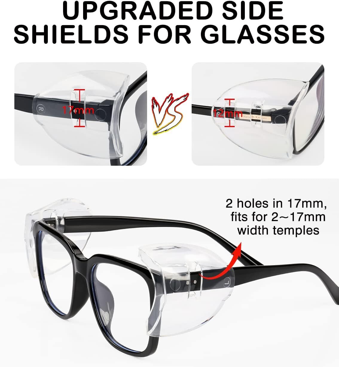 1~200 Pairs Side Shields For Eye Glasses Slip On Safety Glasses Shield Universal