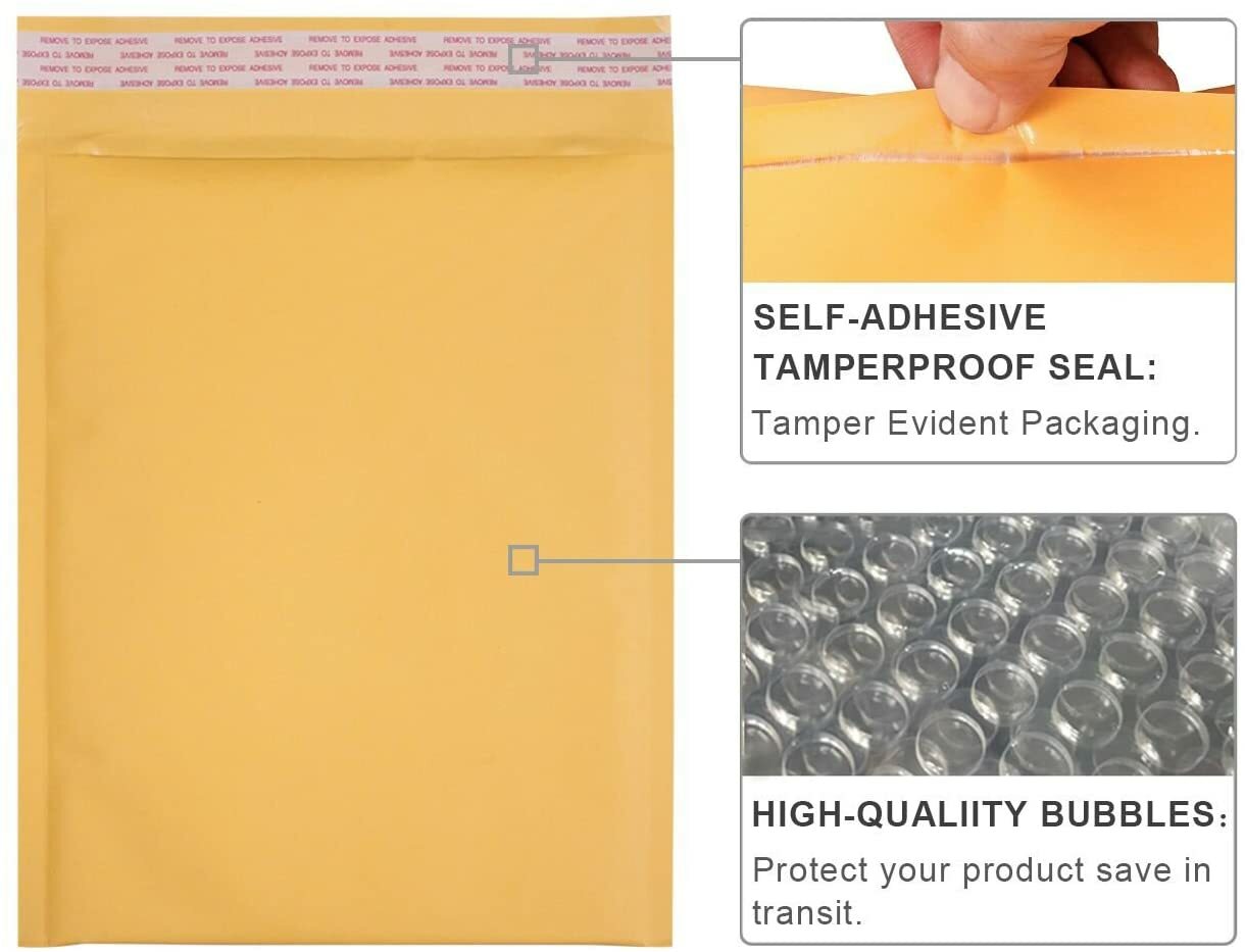 Kraft Bubble Mailers Shipping Bags Mailing Padded Self Seal Envelope Any Size