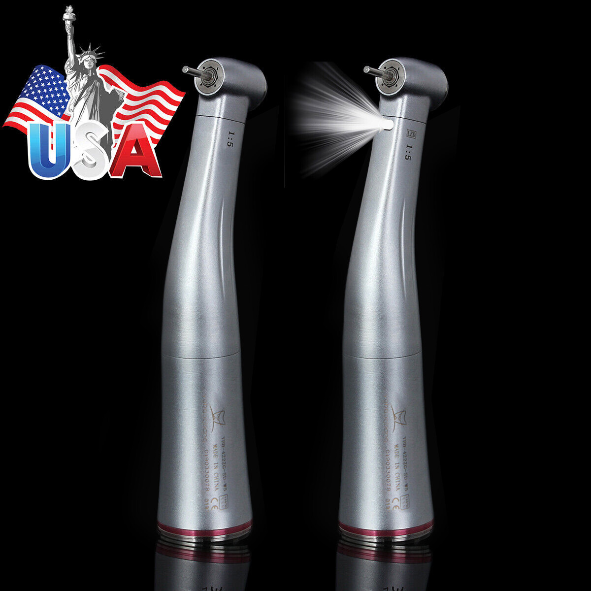 Dental 1:5 Increasing Contra Angle LED/No-LED Handpiece Fit NSK Electric Motor