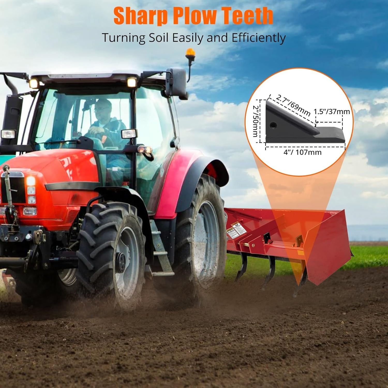 1/5/6/7pcs 18” Box Blade Shank Scarifier Shanks Teeth 4 Holes Box Scraper Shank