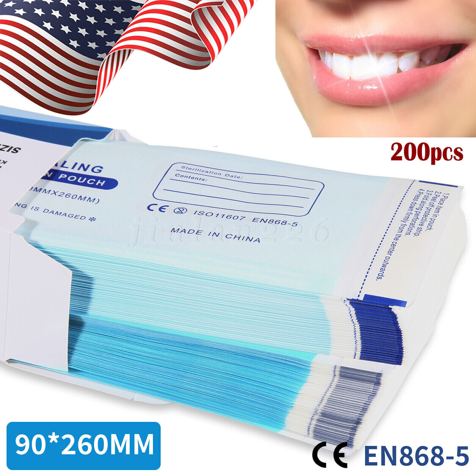 3.5″ X 10″ Self Sterilization Pouches Autoclave Pouch, Sterilizer Bags Dental US