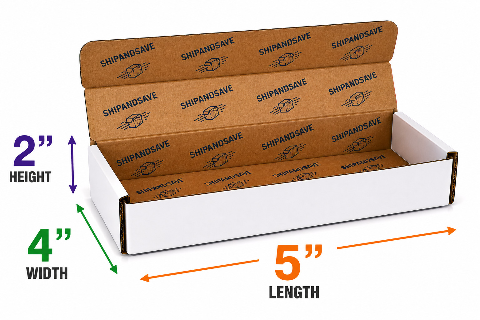 5x4x2 White Corrugated Mailer Boxes Shipping Packing Folding 50-2000