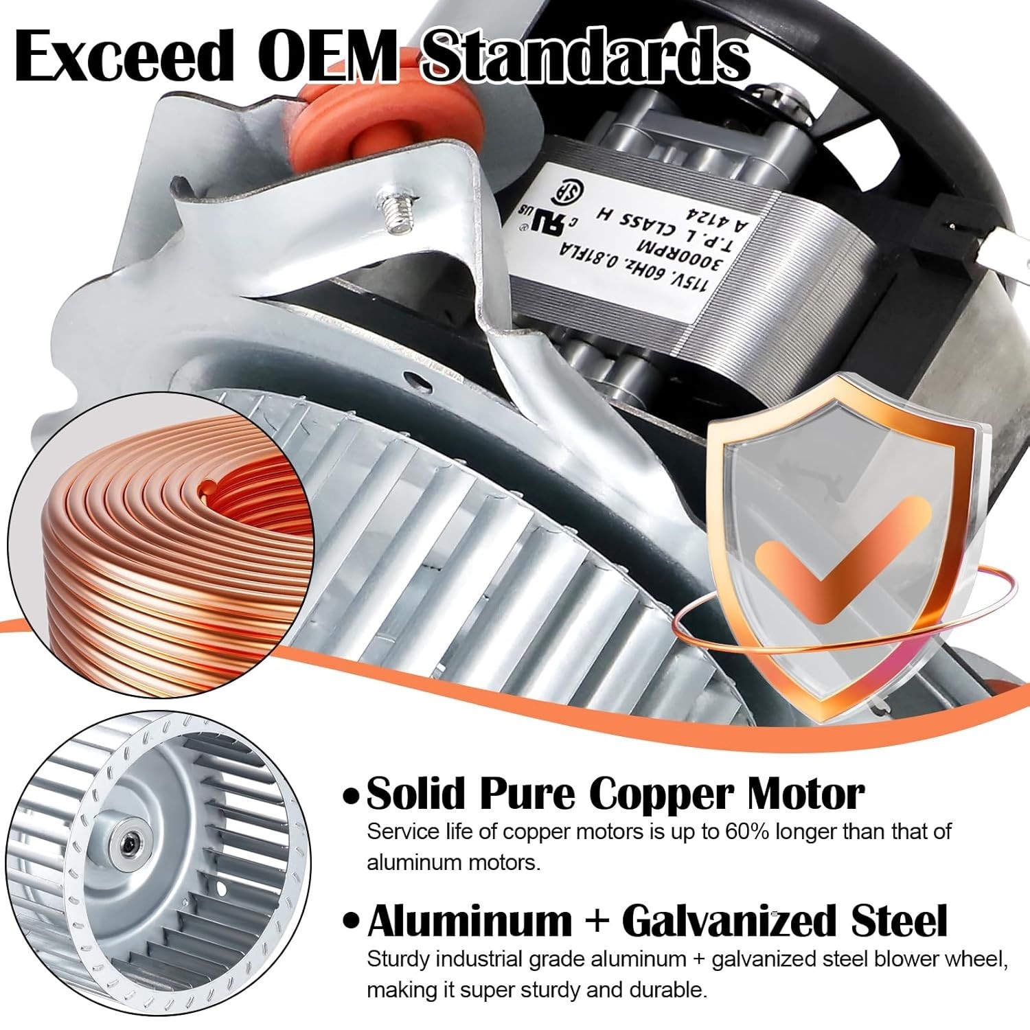 High-Performance Furnace Draft Inducer Motor Assembly Replacement Carrier Bryant