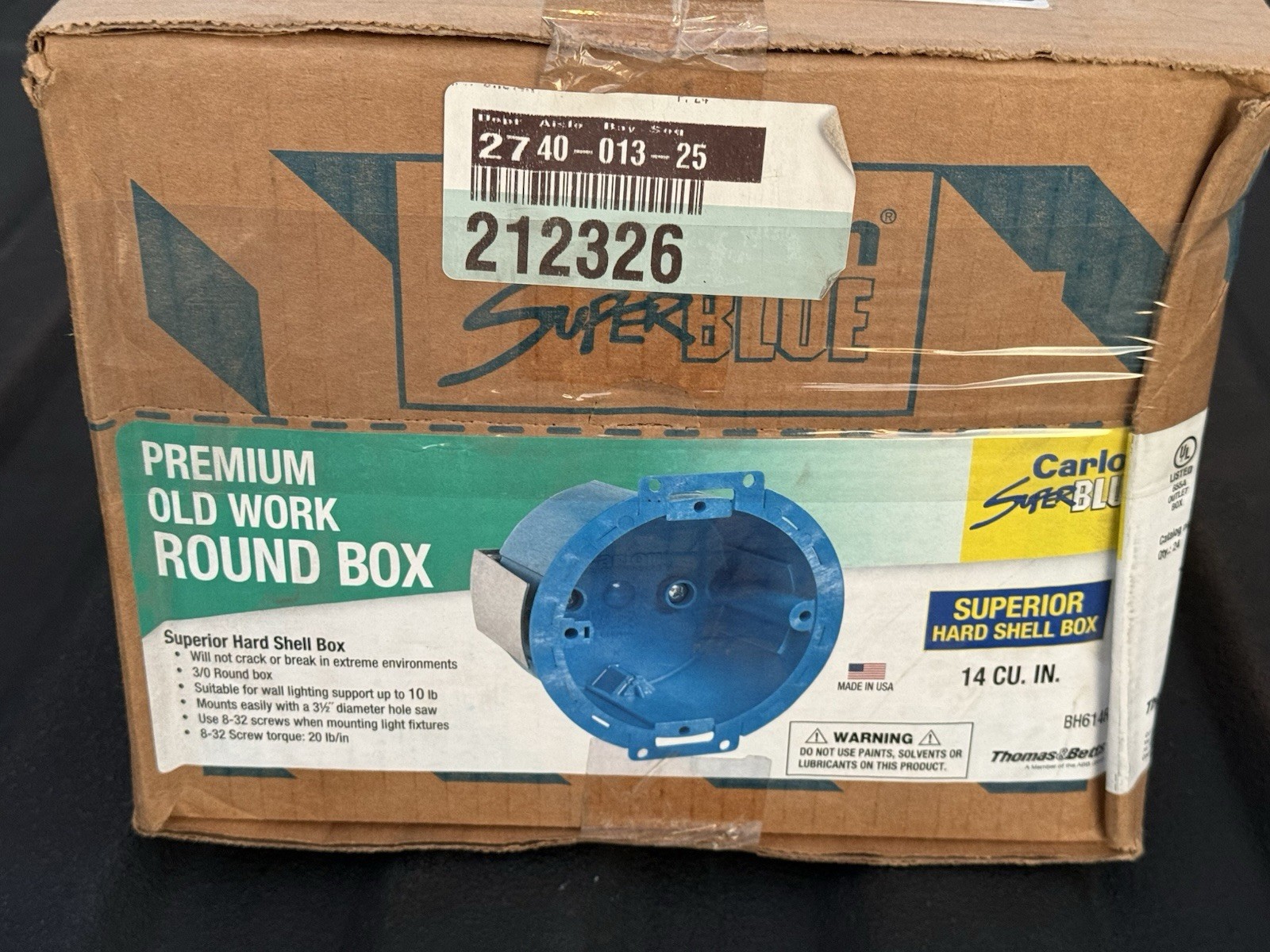 (24 PACK) Carlon BH614R 3.5 in. 14 cu.in. Hard Shell PVC Round Electrical BH614R