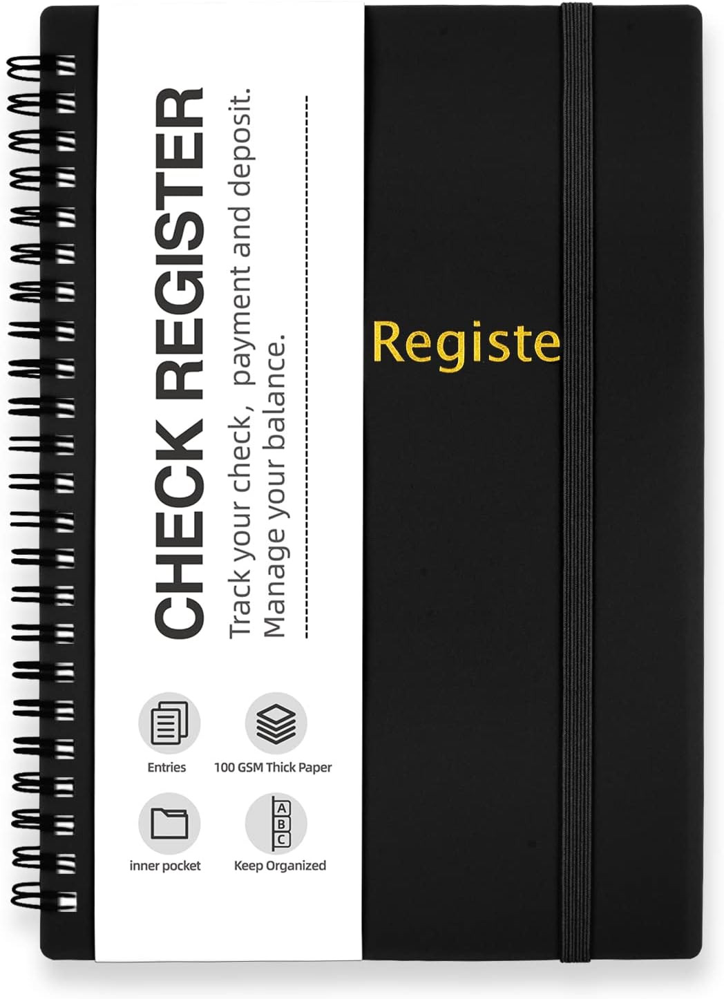 Check Registers for Personal Checkbook, Double Spiral Check Register Book, Budge