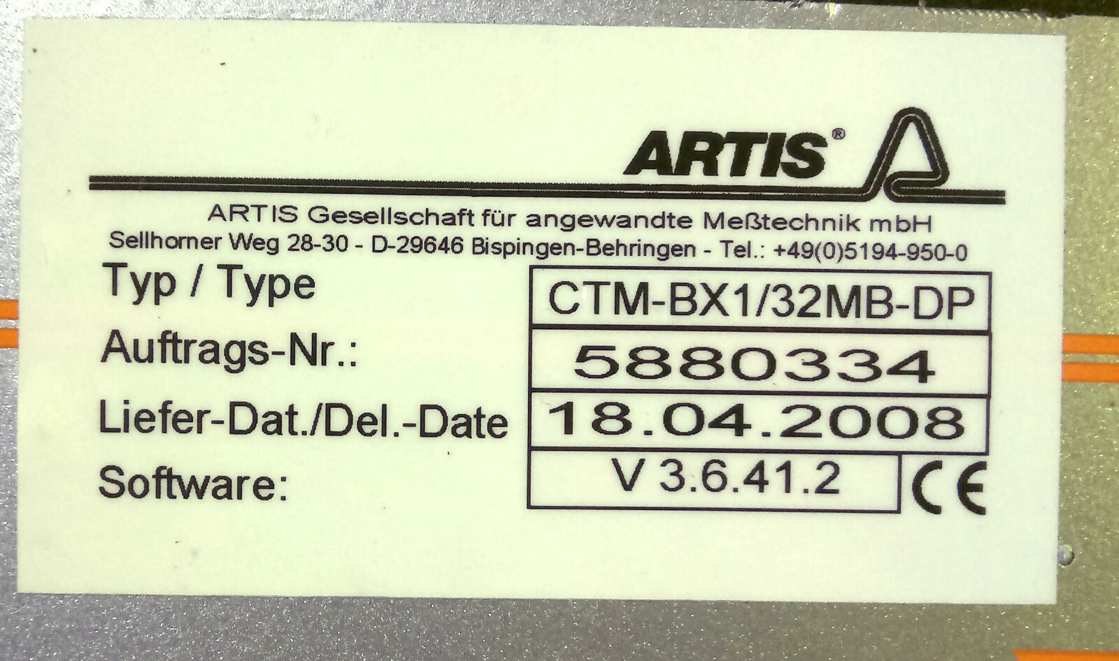 1 USED ARTIS CTM-BX1/32MB-DP CONTROL UNIT ***MAKE OFFER***