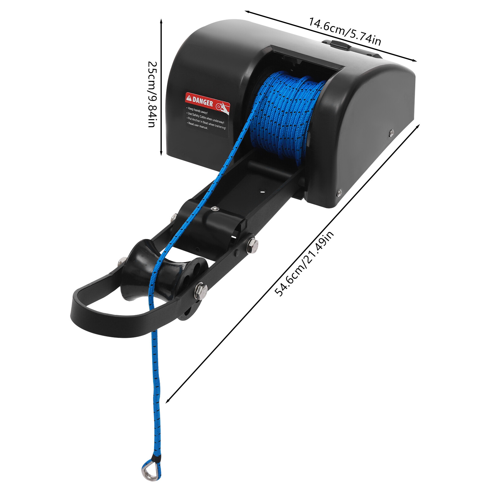 Boat Marine Electric Anchor Winch Boat Winch with Anchor Roller & Remote Control