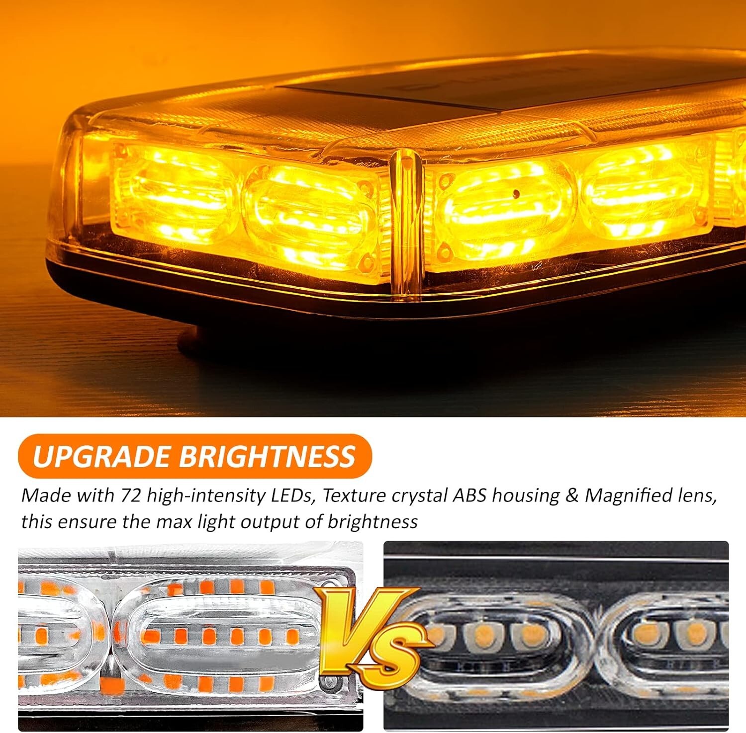 72 LED Roof Top Strobe Beacon Light Bar for Tow Trucks Snow Plow & Emergency car