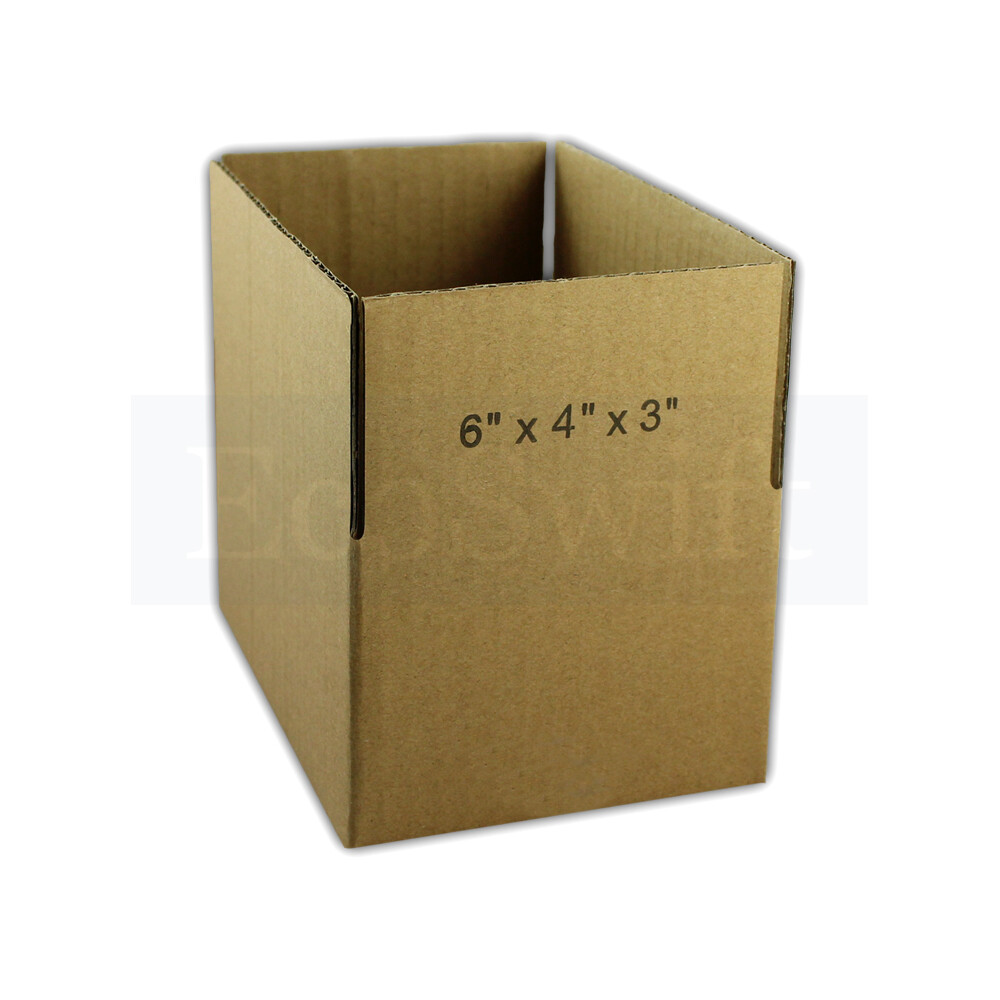 50 6x4x3 EcoSwift Cardboard Packing Moving Shipping Boxes Corrugated Box Cartons