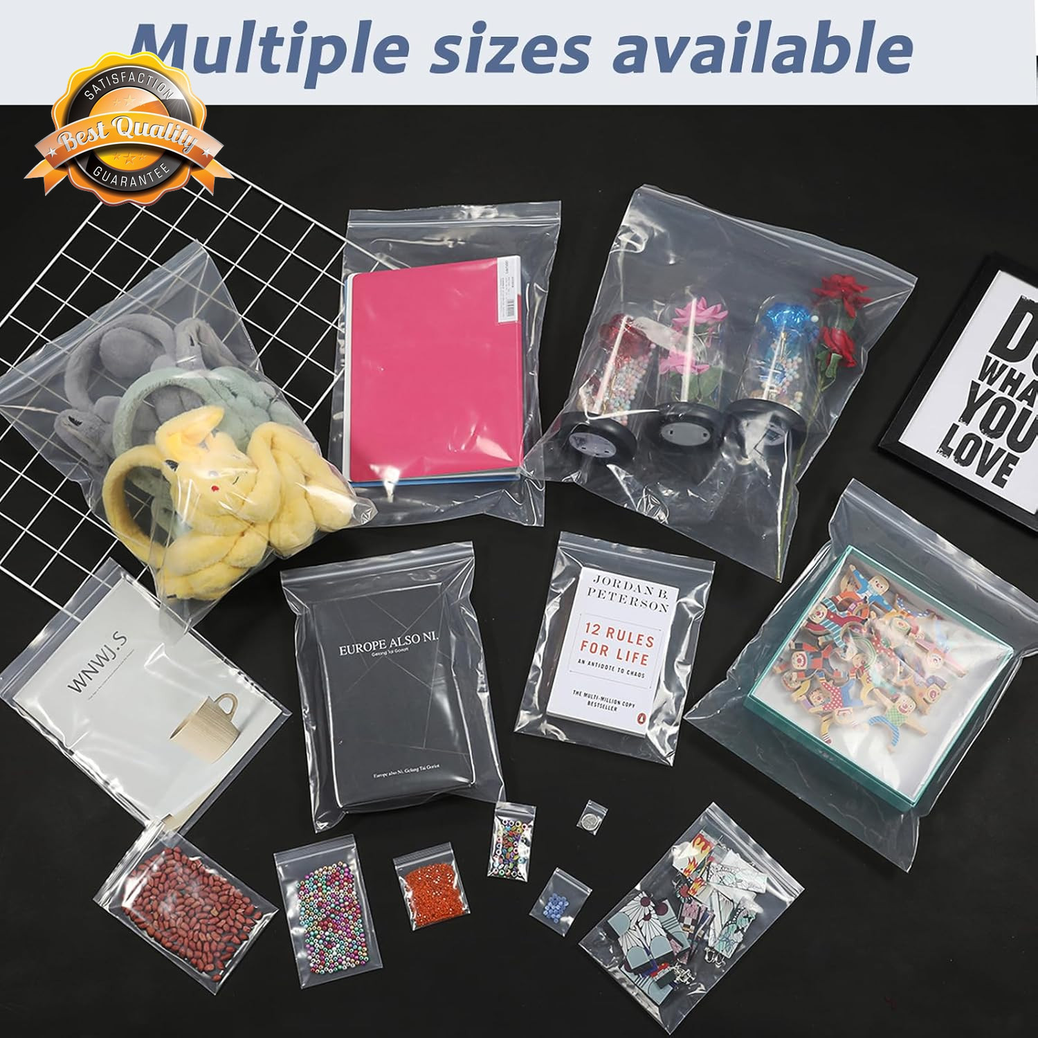 4×6 Clear Zip Lock Bags 5 Mil Heavy Duty Reclosable Storage Bags 100 Pcs