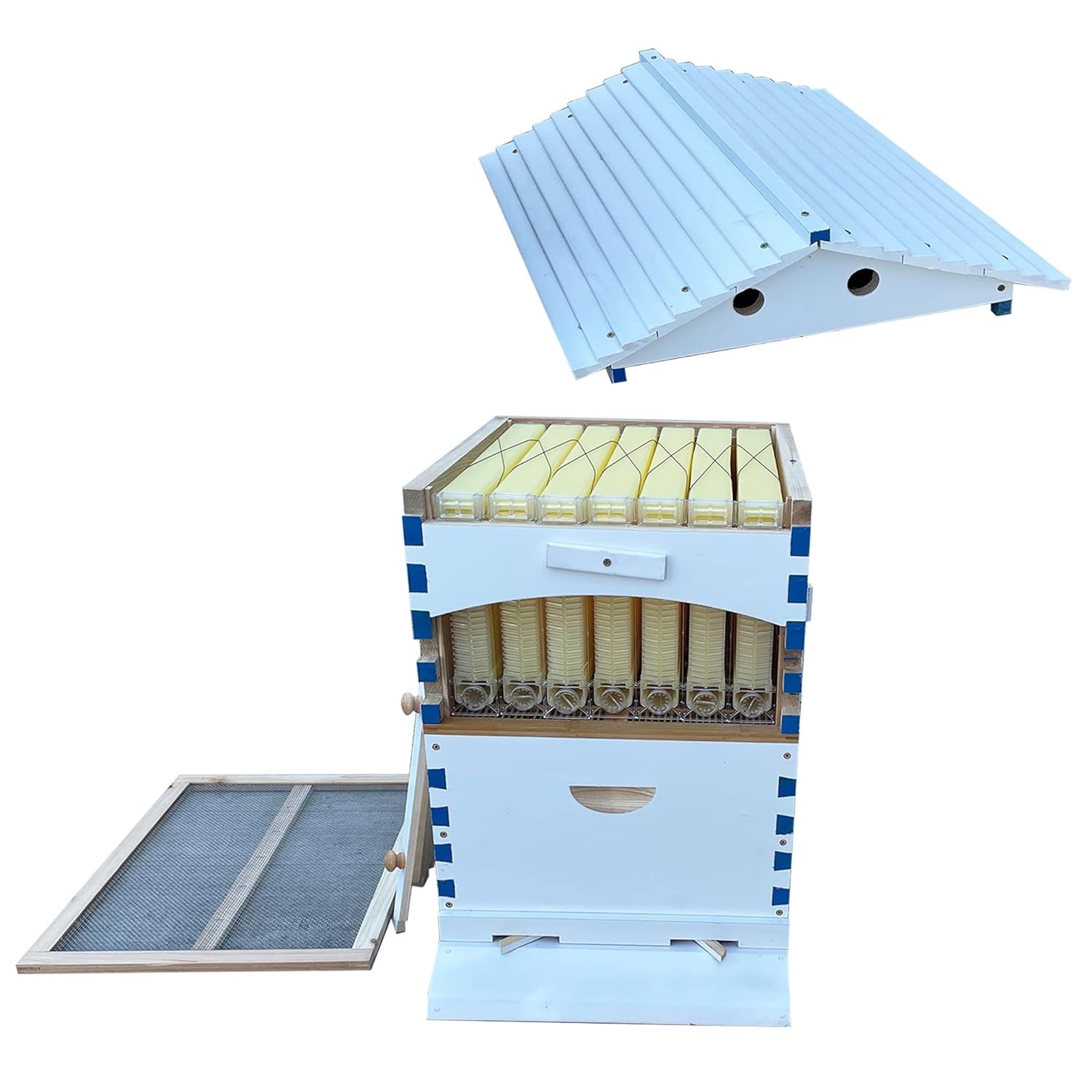 Automatic Beehive Starter Kit 7 Auto Beekeeping Frames Easy Honey Harvesting US