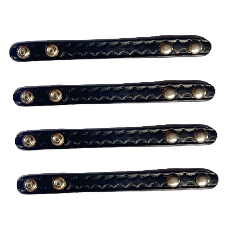 Stallion Leather BKA-2 3/4″ Wide Belt Keeper, Basketweave, Nickel Snap (4 Pack)