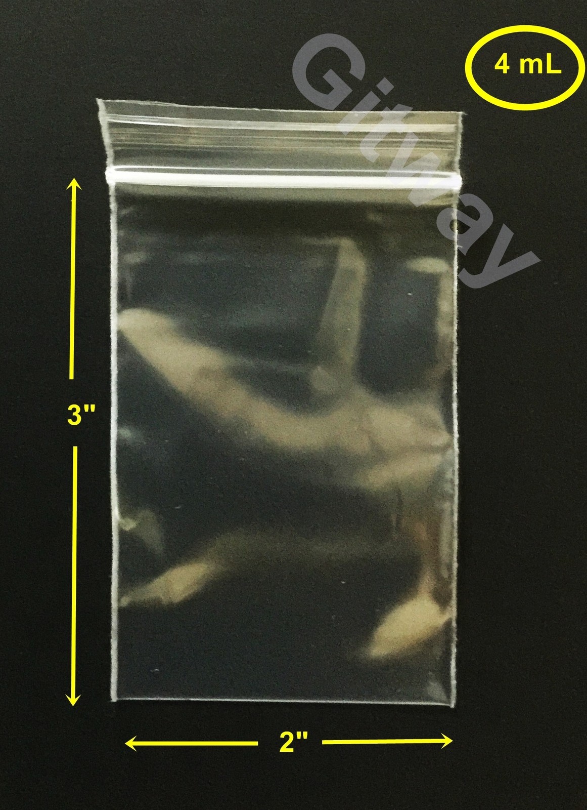 2″ x 3″ Reclosable Resealable Zip Top Lock 2×3″ FDA Clear Plastic Bags 4miL