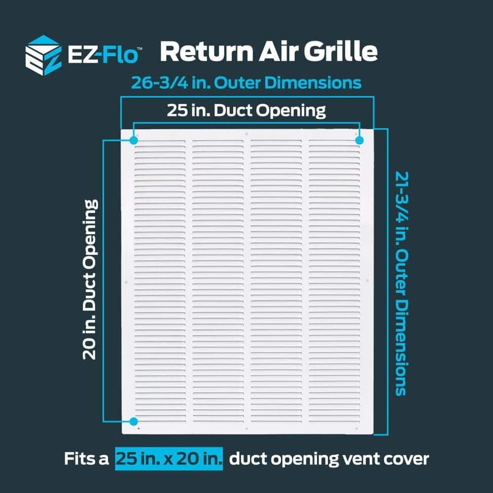 20 In. X 25 In. Steel Return Air Grille Free Ship NEW