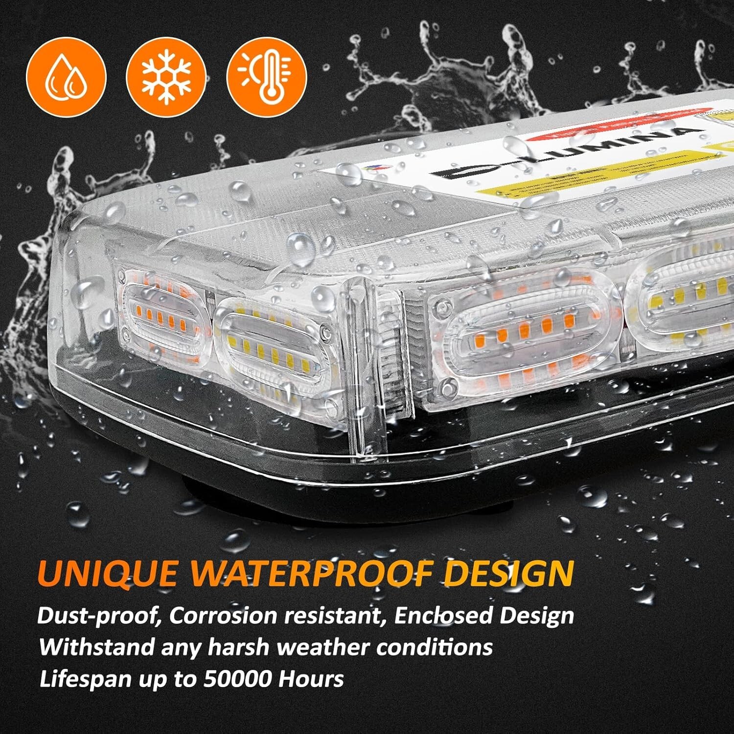 72 LED Roof Top Strobe Beacon Light Bar for for Tow Trucks, Snow Plows，Vehicles