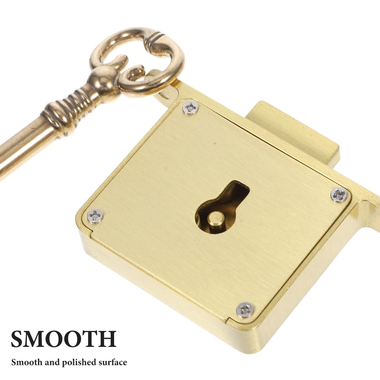 Retro Drawer Lock Antique Brass Cabinet Key Desk File Security 2.36×1.37 Inch