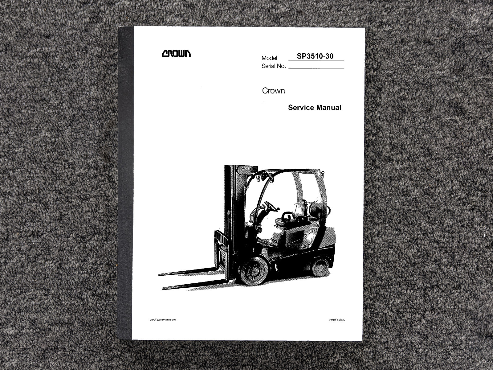 Crown SP3510-30 Stock Picker Forklift Shop Service Repair Manual
