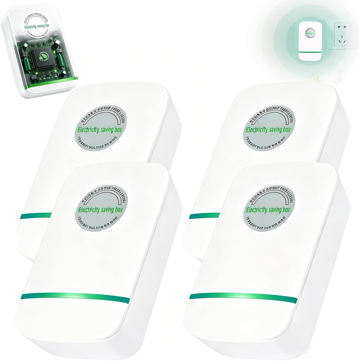 Electricity Saving Box 4 Pack, Outlet Device, Electrical Power Accessory for Hom