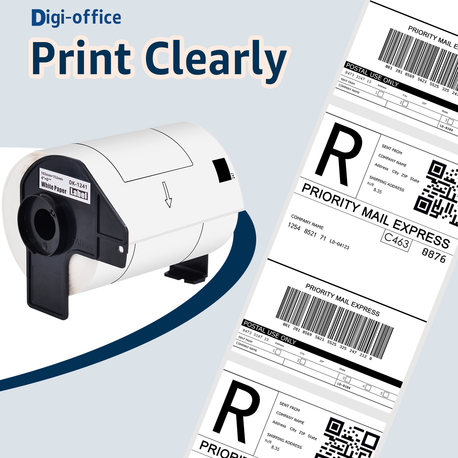 4″ x 6″ DK 1241 Address White Paper 200 Labels P/R For Brother QL-1100 1050N