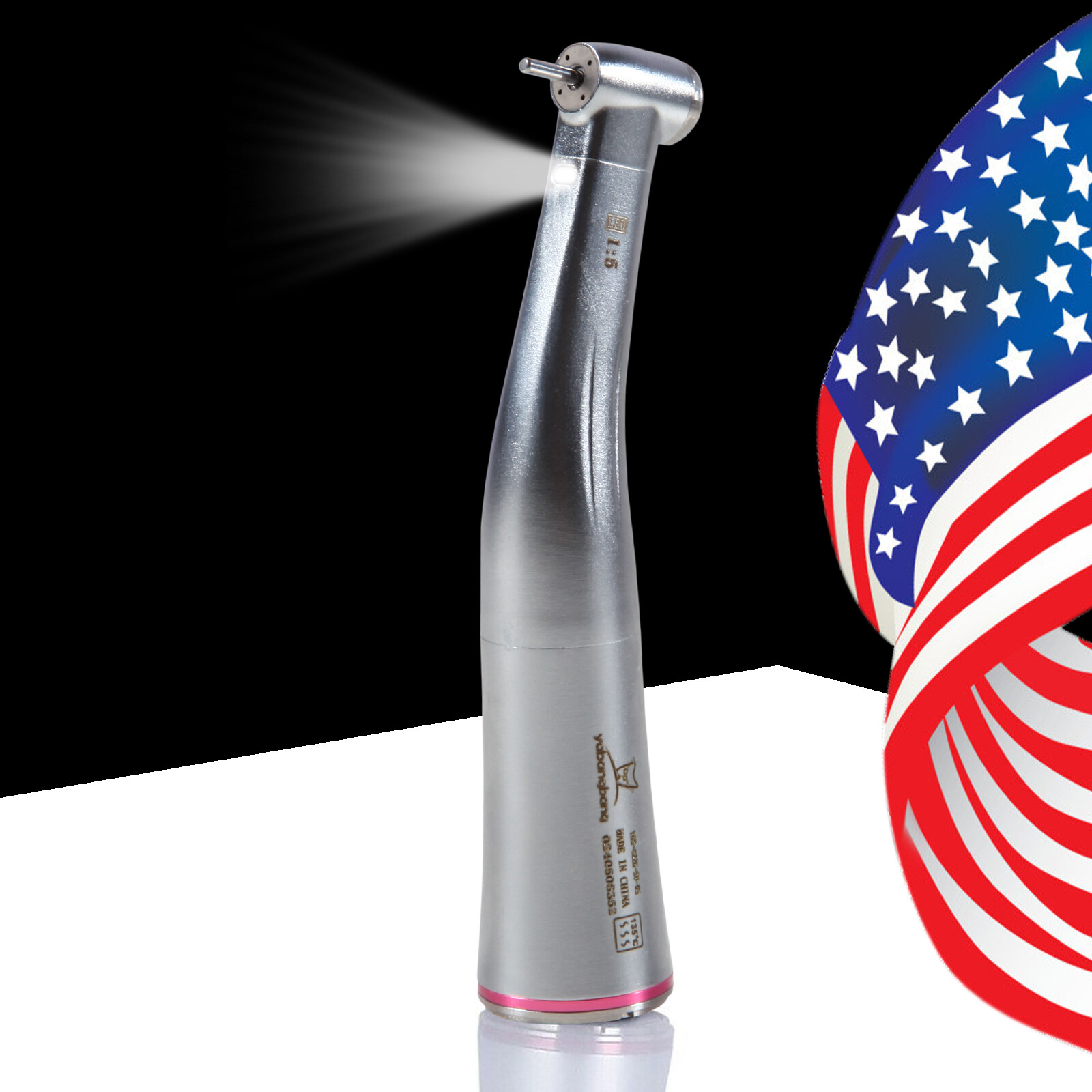 Dental 1:5 Increasing Fiber Optic LED Contra Angle Handpiece Fit NSK Electric DL