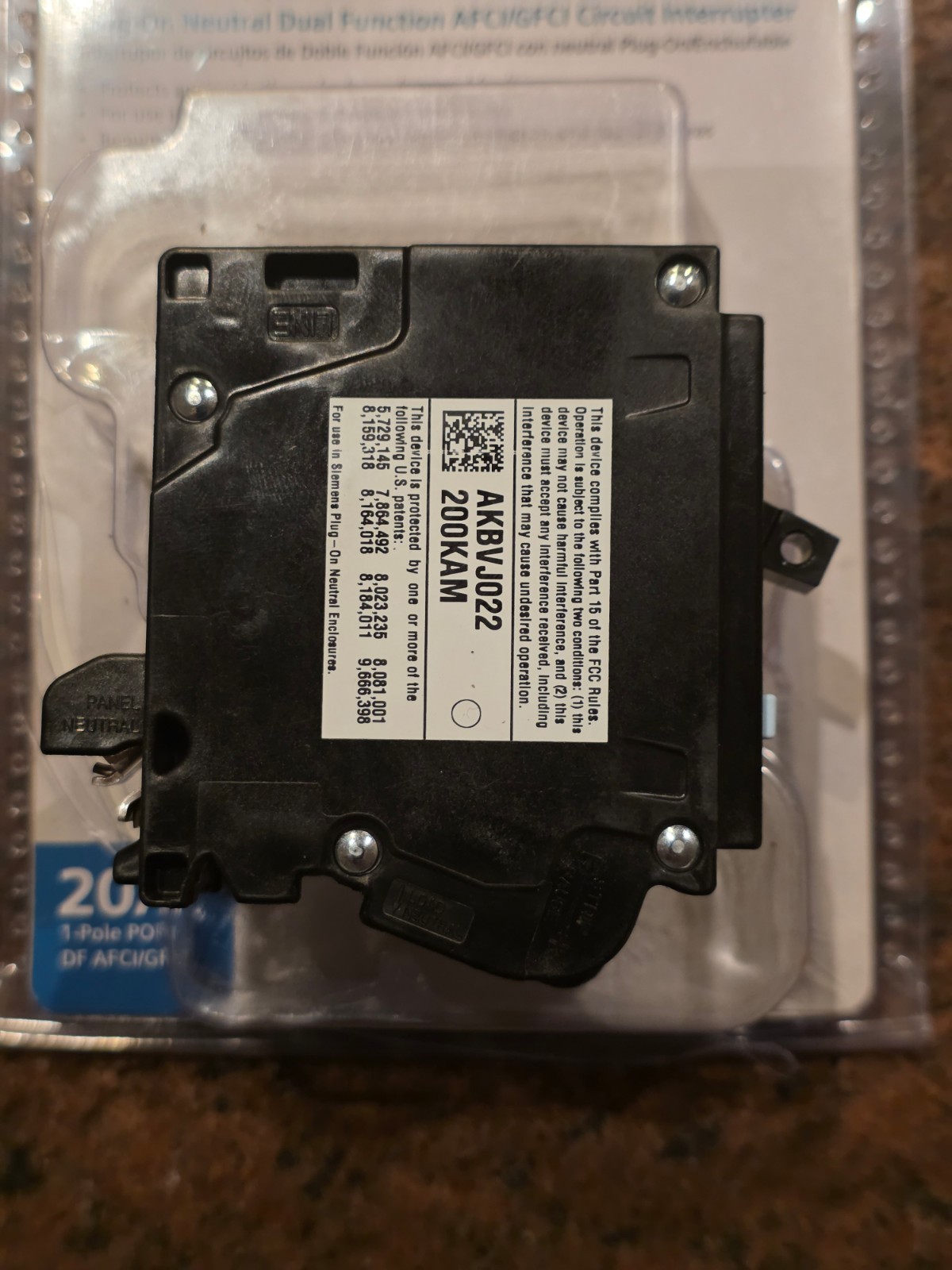 Siemens Q120DFNP Plug On Neutral AFCI/GFCI 20A Dual Function Circuit Breaker