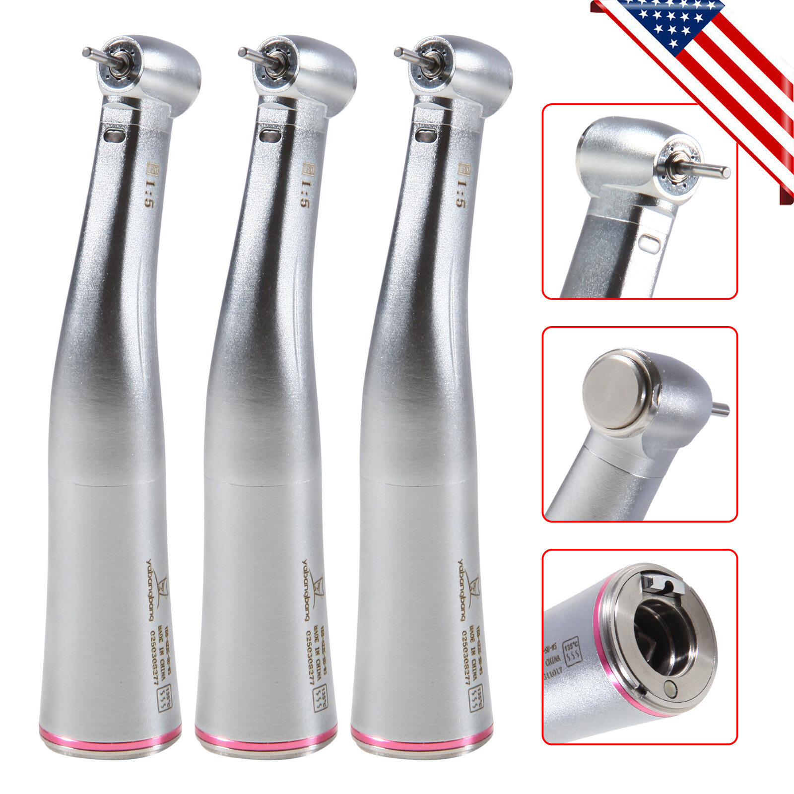 1-5 Pcs Dental 1:5 LED Contra Angle Fiber Optic Handpiece Fit KaV NSK Motor