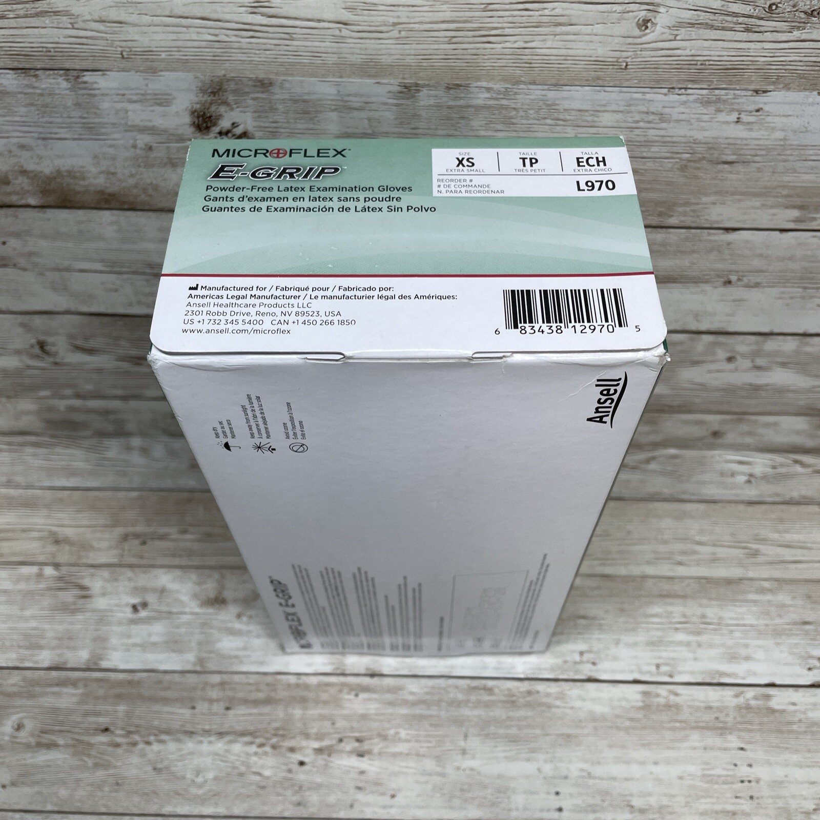 1 Box Microflex E-Grip L970 Powder-Free Latex Exam Gloves 100/Box Size: XSMALL