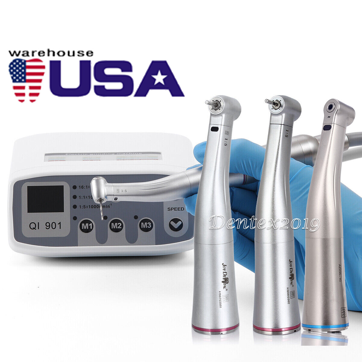 Dental LED Brushless Electric micro motor / Fiber Optic Contra Angle Handpiece
