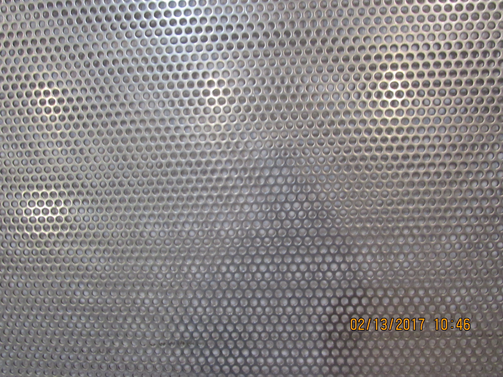 1/8″ HOLES—18 GAUGE 304 STAINLESS PERFORATED SHEET– 11″ X 24″