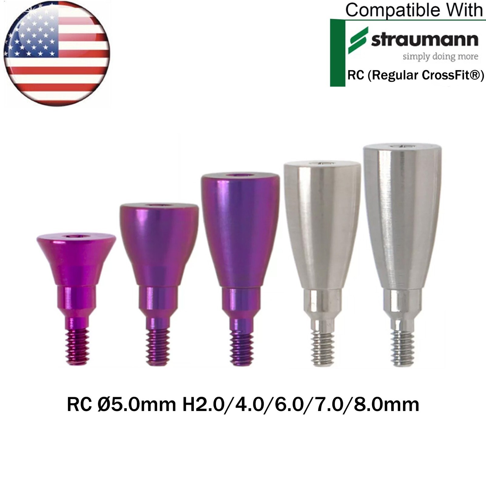 US Dental Healing Abutment NC/RC Healing Closure Caps Fit Straumann ITI BL/BLT