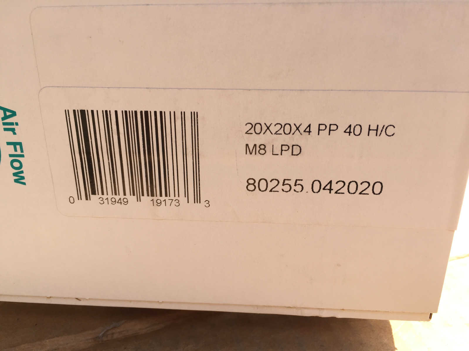 1 Flanders – foremost in air filtration – 80255.042020 20x20x4 one air filter