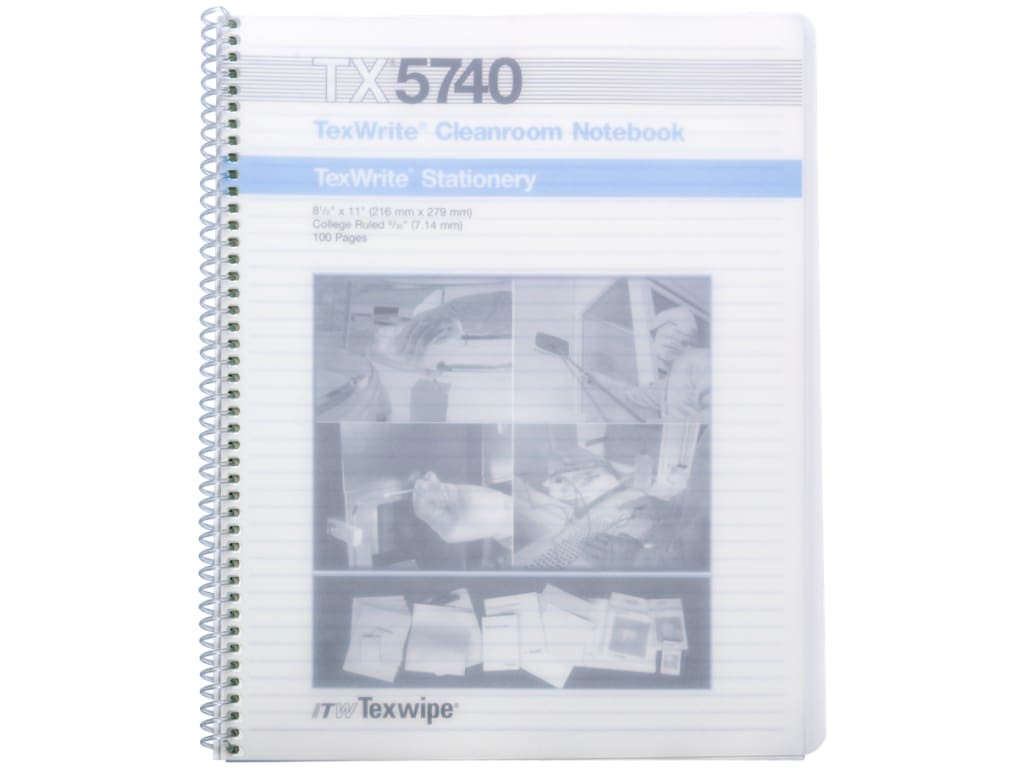 Texwipe TX5740 – TexWrite Cleanroom spiral notebook, 8.5 inch x 11 inch, 10/box