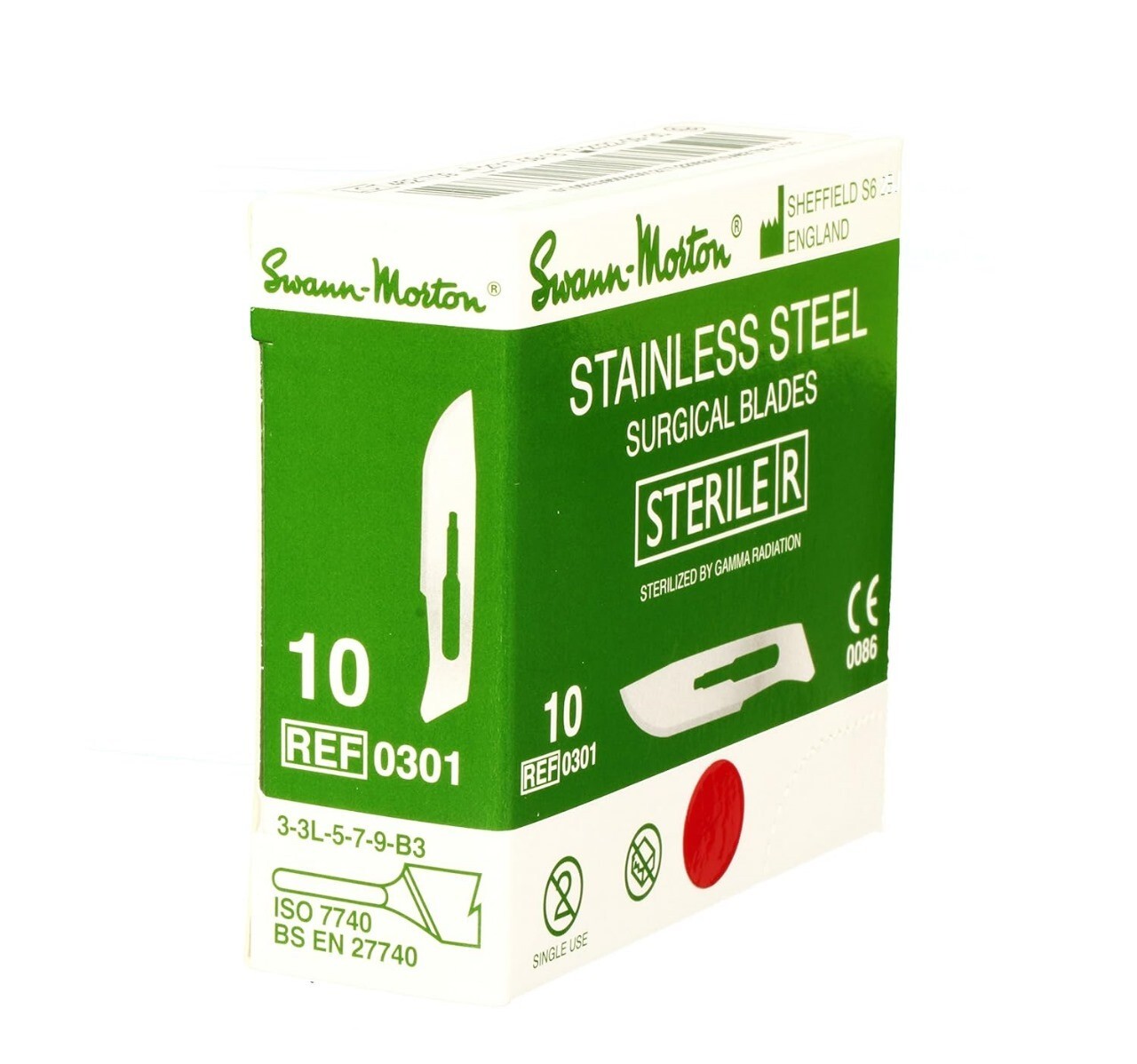 Swan-Morton #10R Surgical STERILE DERMAPLANE Blades Stainless 100 Pack AUTHENTIC