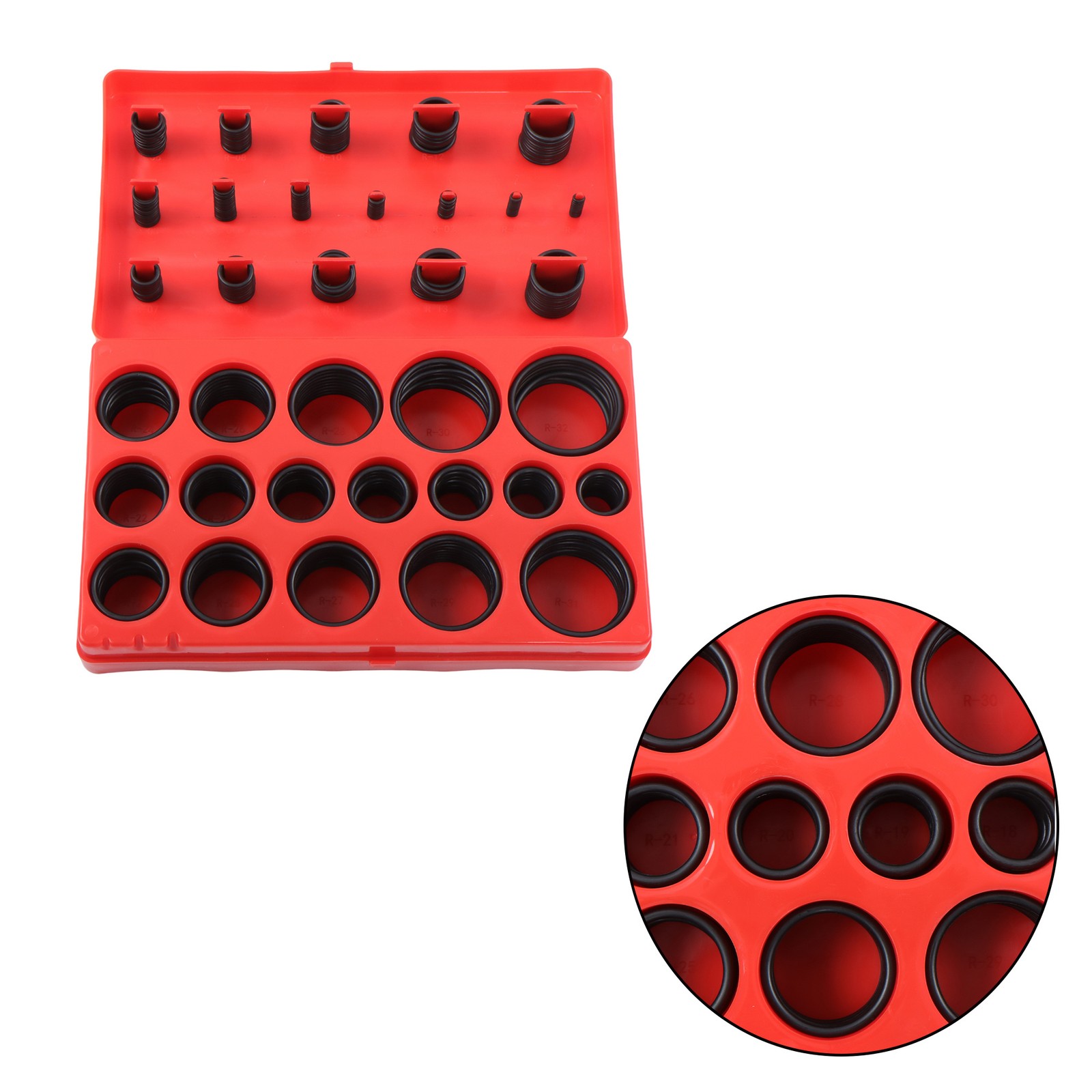419 PCS Universal O Ring Assortment Set Metric Oil Proof Kit 32 Size O-Ring Case