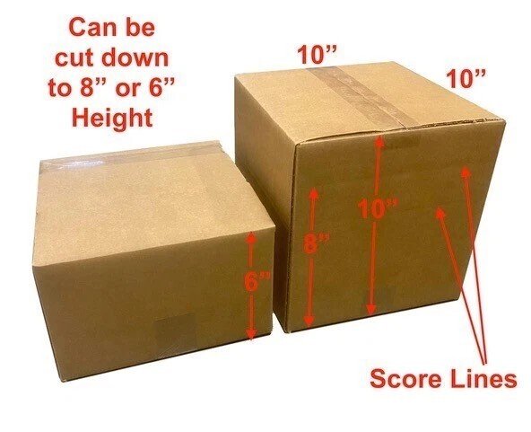 Bundle of 25 – Cardboard Shipping Boxes 10x10x10″ Edge Crush 32 Packing Supplies