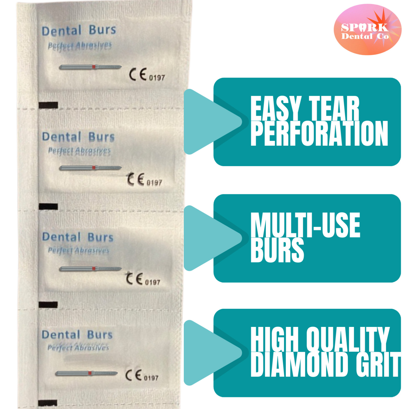 10 PACK: Torpedo Dental Diamond Burs, FG (friction grip), High Quality Burs
