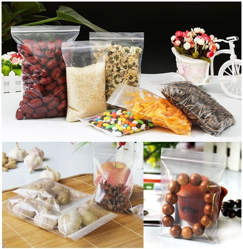 Jewelry Baggies 5 Sizes 500Pcs Small Sealable Zipper Bags Clear Plastic Zip Bags