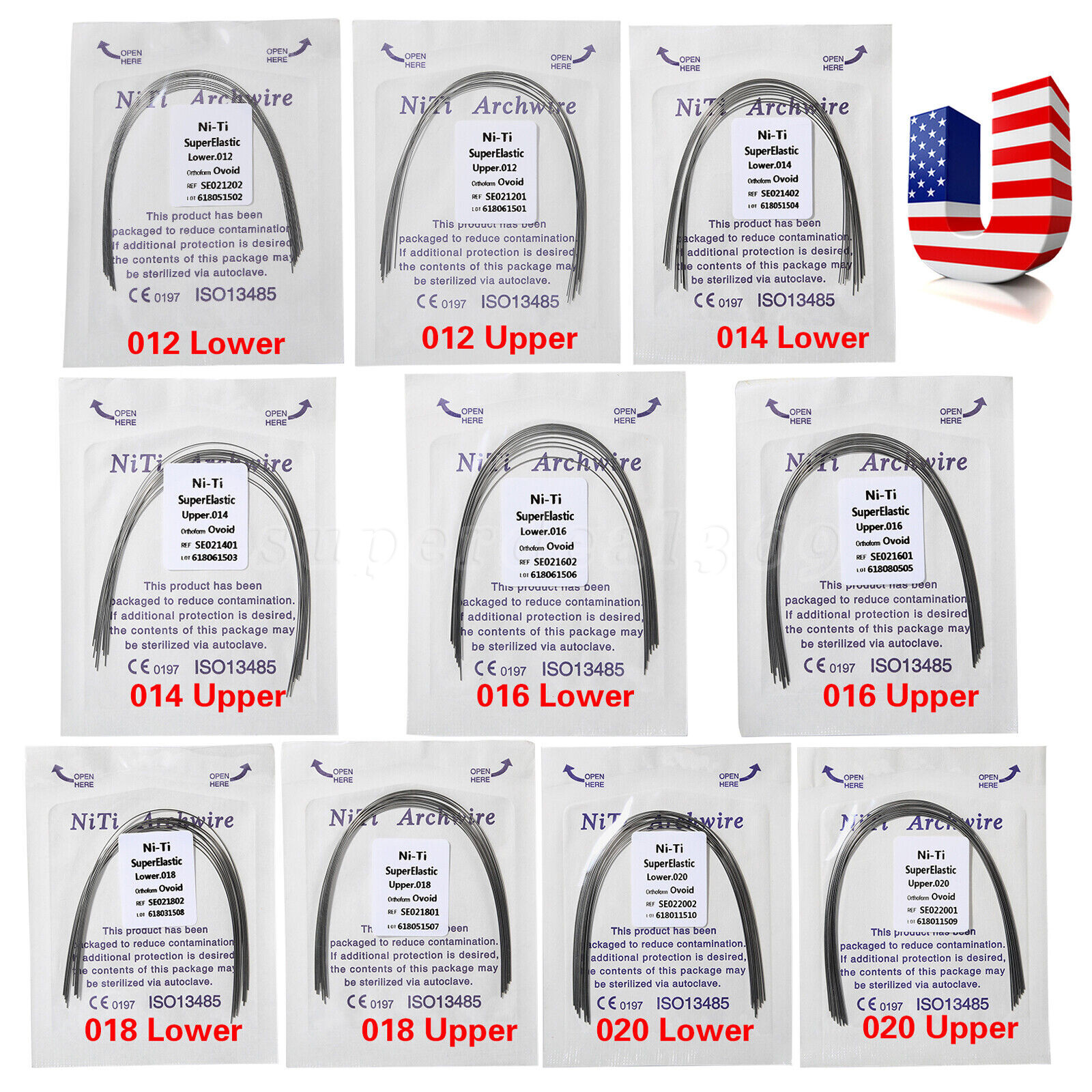 Dental Orthodontic Arch Wire Super Elastic NITI Round All Size Ovoid Form