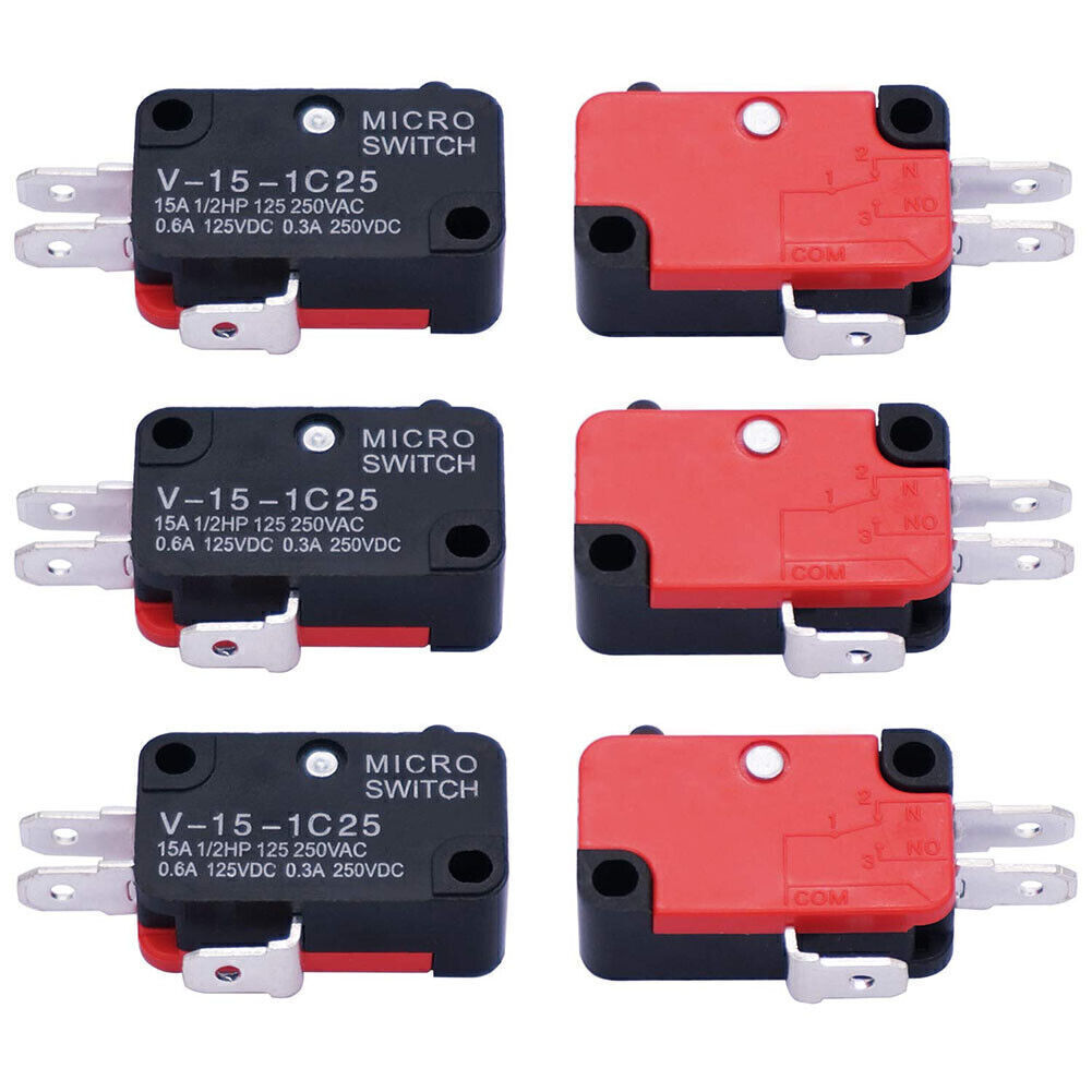 10-100PCS V-15-1C25 Micro Limit Switch SPDT Momentary Snap Button AC 250V 15A