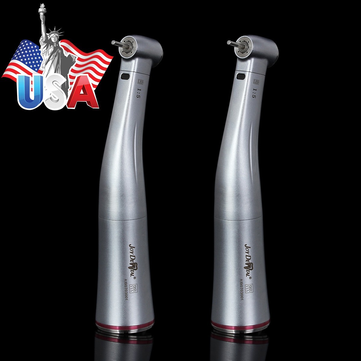 Dental 1:5 Increasing Contra Angle Fiber Optic Handpiece w/E-type Electric Motor