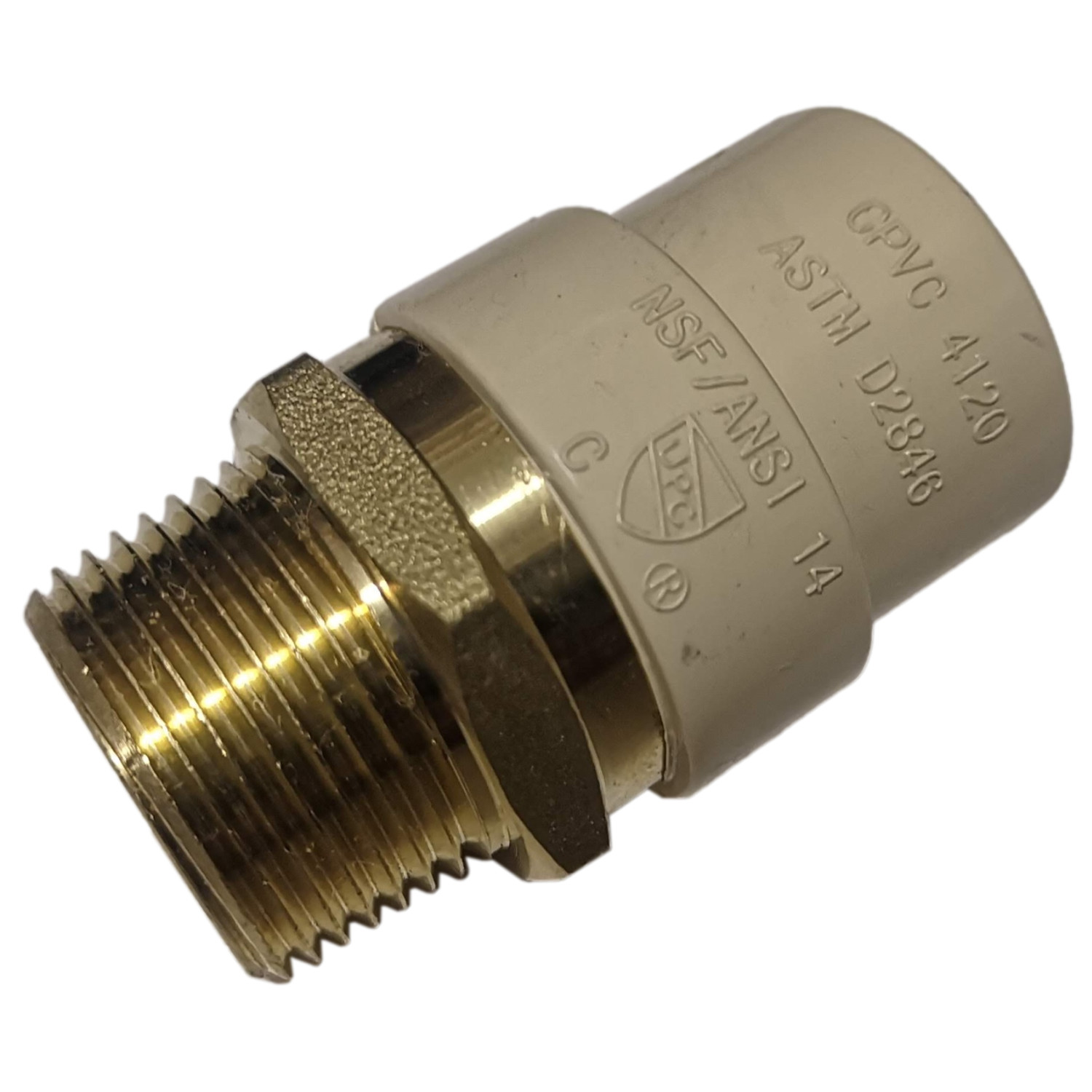 10 Pcs. 3/4″ Male NPT x 3/4 CPVC Adapter, Lead Free Brass, 3/4 CPVC Male Adapter