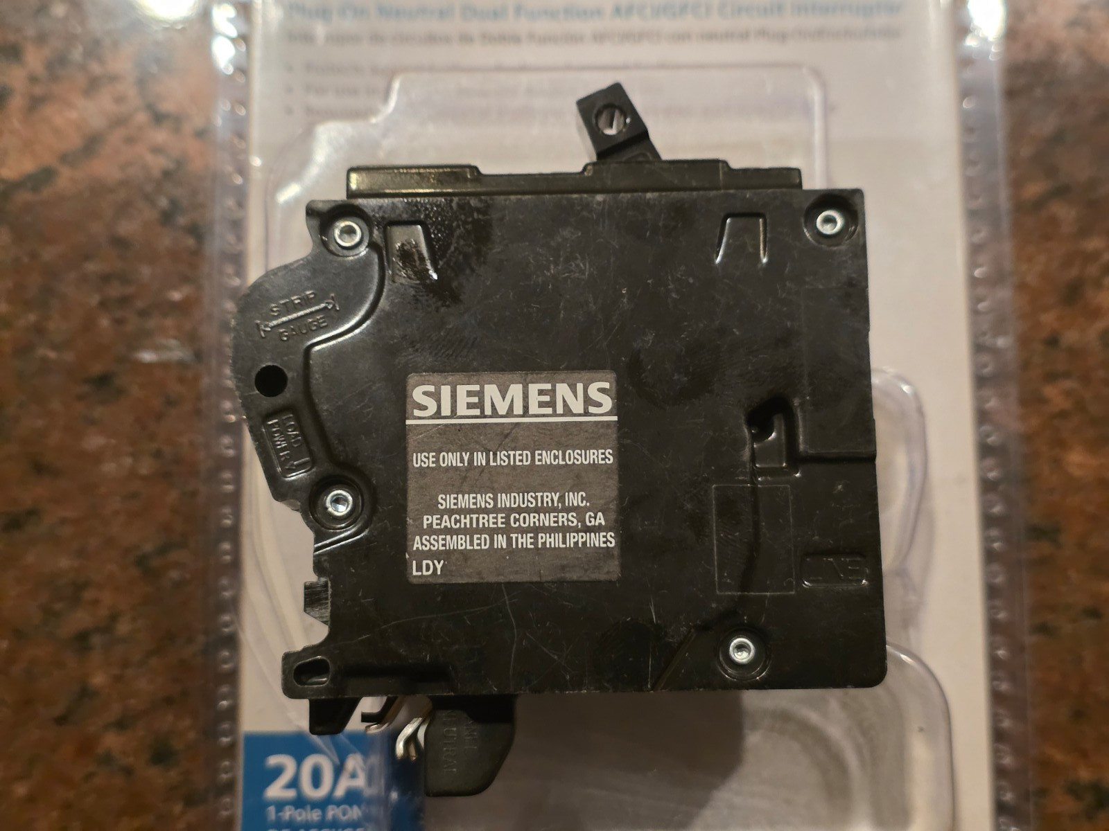 Siemens Q120DFNP Plug On Neutral AFCI/GFCI 20A Dual Function Circuit Breaker