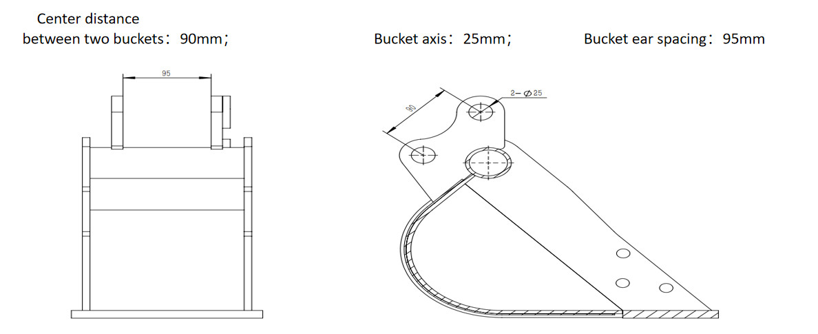Agrotk 20in Excavator Rake 5 Teeth Attachment Fit for 0.8-1.8 Mini Diggers Black