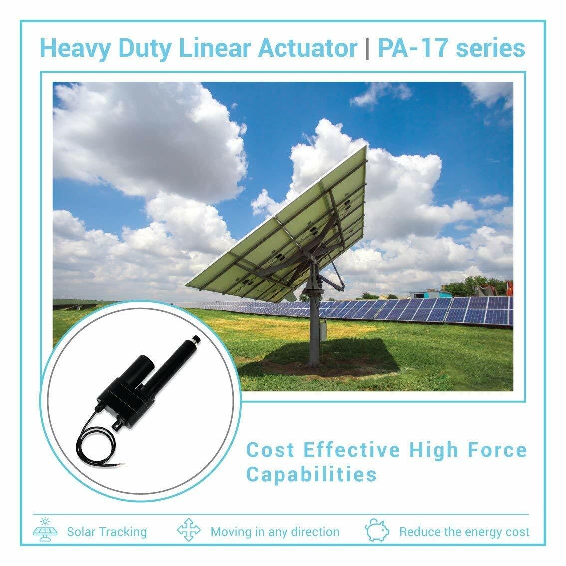 12V Industrial Linear Actuator (1″-40″ stroke, 850-2000 lbs force) – PA-17 model