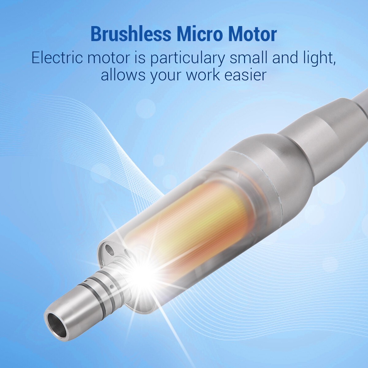 AZDENT Dental Brushless Electric LED Micro Motor Internal Spray E-type 3.4Ncm US