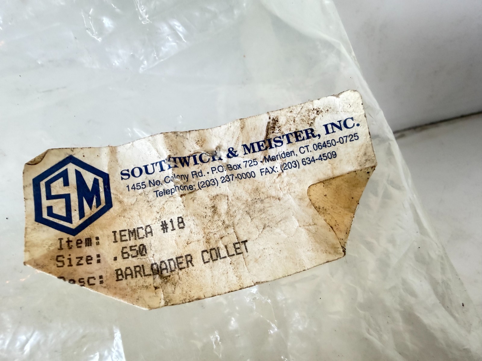 Lot of 2 Southwick & Meister IEMCA #18 .65″ BARLOADER COLLET (41)